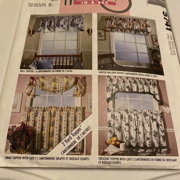 UNCUT - McCall's Pattern #5741 ~ Home Decor Valances Toppers Curtains. Free Ship - Picture 3 of 5